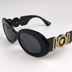 SALE!  NEW Versace VE4426BU GB1/87 MAXI MEDUSA BIGGIE Black Dark Gray Oval Women